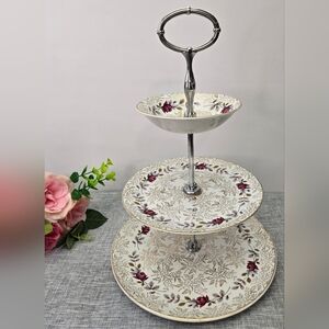 Vintage Staffordshire H. Aynsley & Co. 3 Tier Floral Pattern‎ Serving Plates